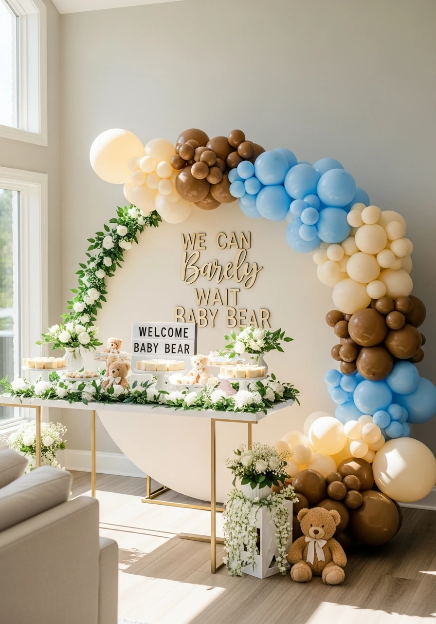 Baby Bear Arrival - We Can Barely Wait Baby Shower Theme Ideas