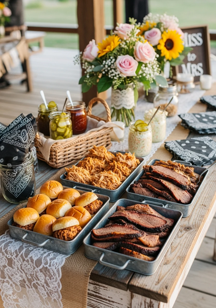 Mini BBQ Slider Bar - 50 Western Bridal Shower Ideas for a Perfect 'Last Rodeo' Party
