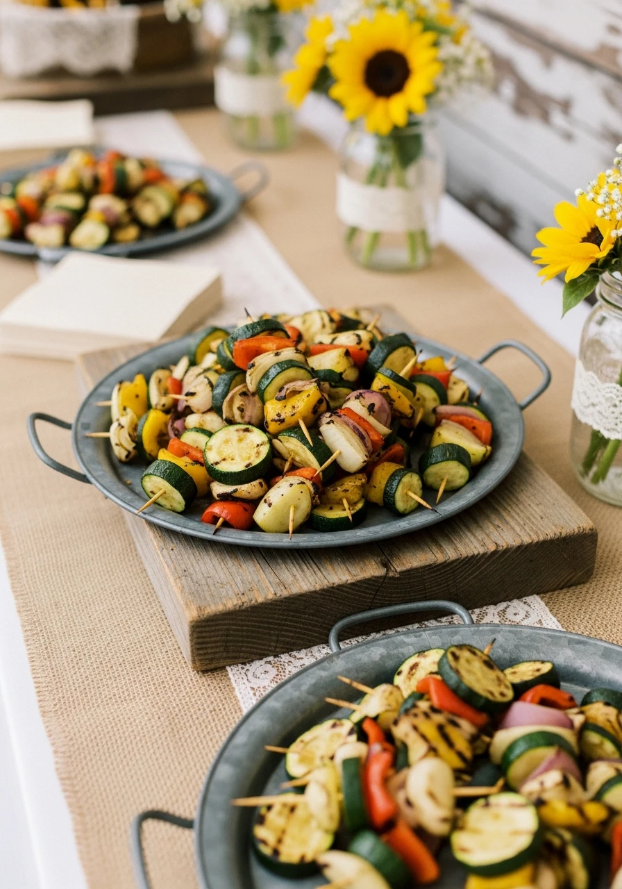 Grilled Veggie Skewers - 50 Western Bridal Shower Ideas for a Perfect 'Last Rodeo' Party