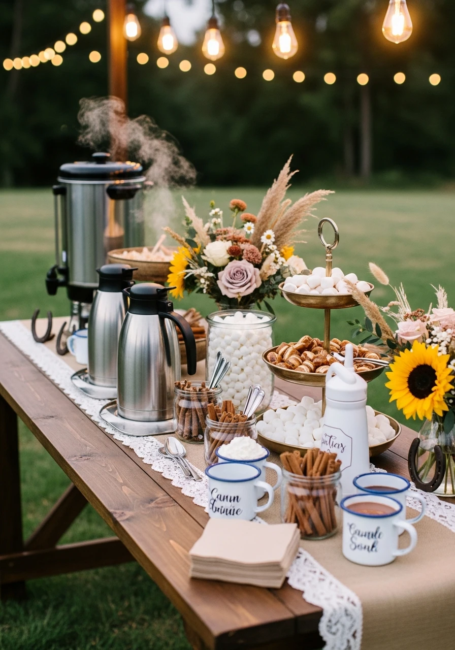 Warm Drink Bar - 50 Western Bridal Shower Ideas for a Perfect 'Last Rodeo' Party