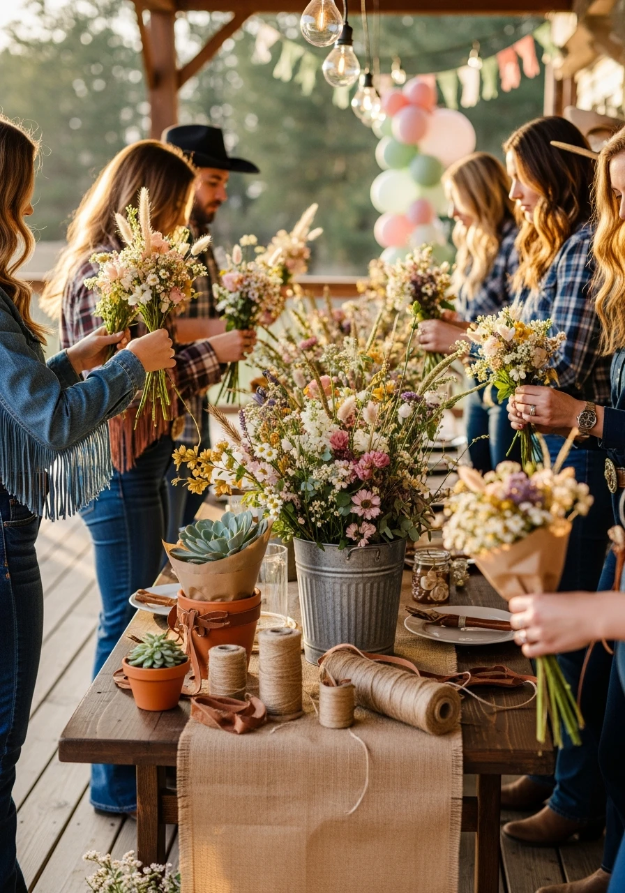 DIY Bouquet Bar - 50 Western Bridal Shower Ideas for a Perfect 'Last Rodeo' Party