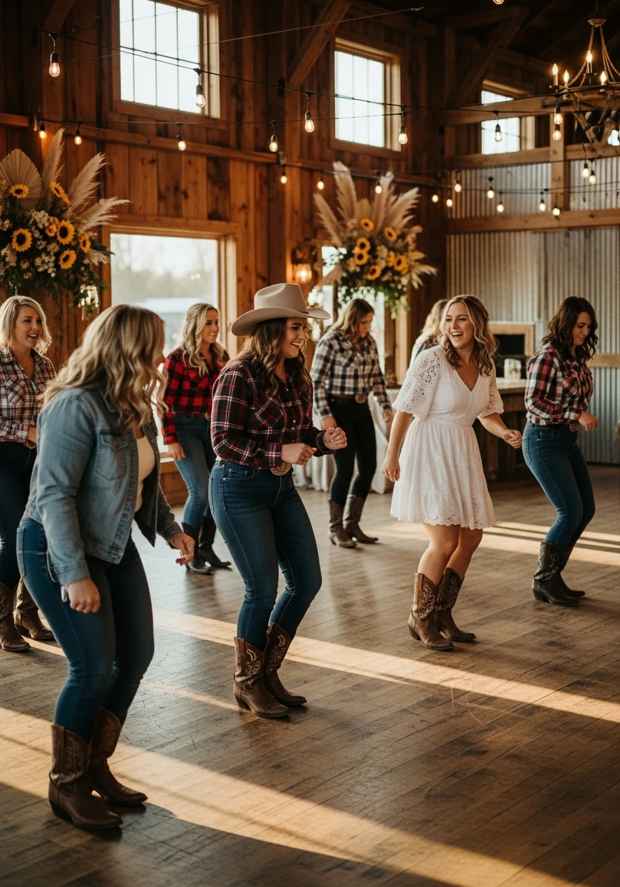 Line Dancing Lesson - 50 Western Bridal Shower Ideas for a Perfect 'Last Rodeo' Party