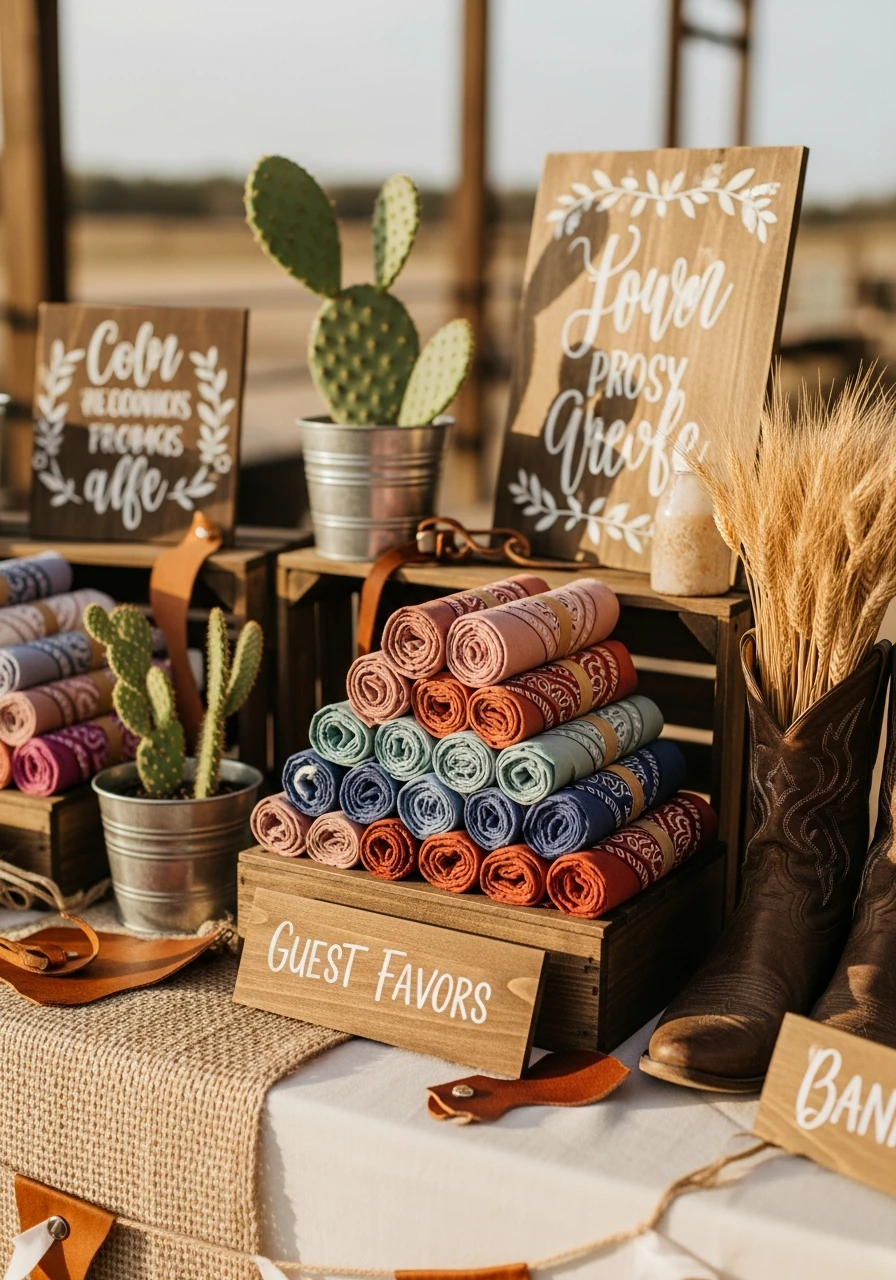 Personalized Bandana Favors - 50 Western Bridal Shower Ideas for a Perfect 'Last Rodeo' Party