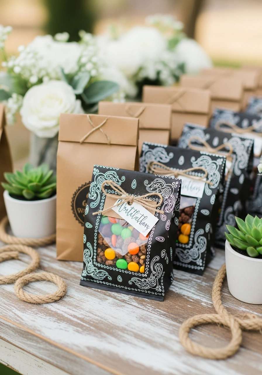 Themed Snack Bags - 50 Western Bridal Shower Ideas for a Perfect 'Last Rodeo' Party