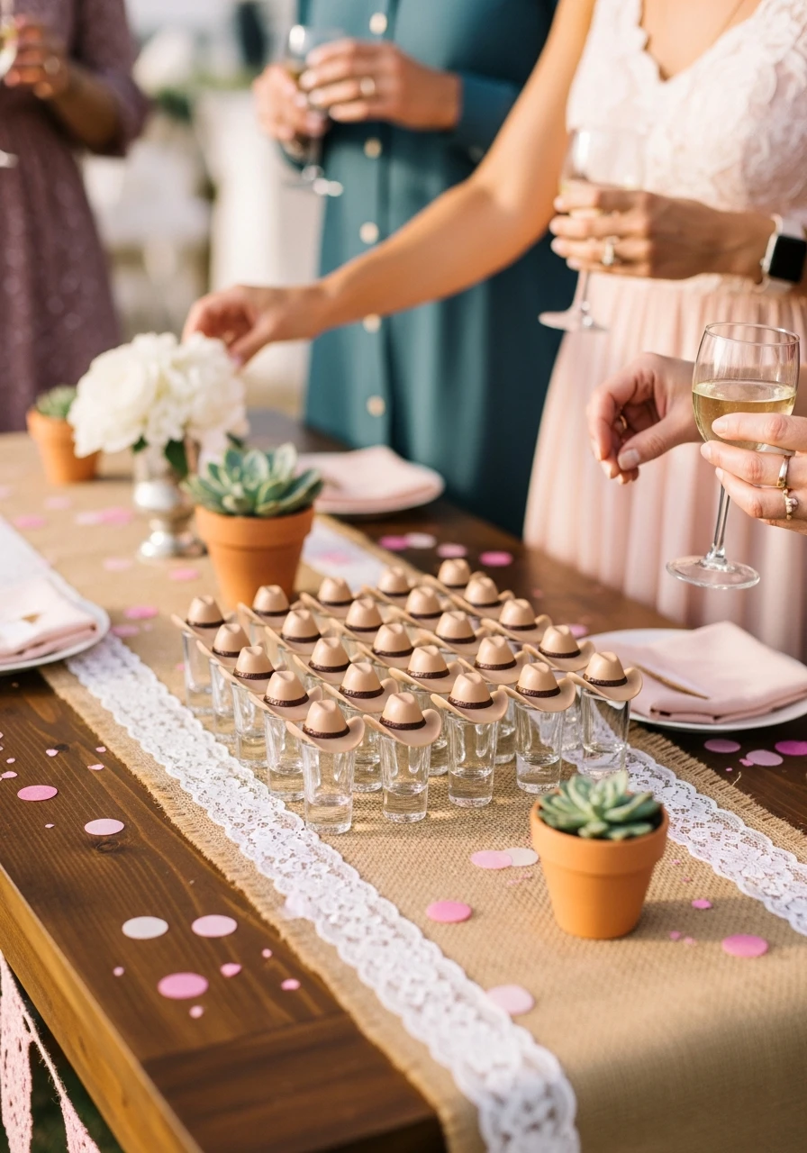 Cowboy Hat Shot Glasses - 50 Western Bridal Shower Ideas for a Perfect 'Last Rodeo' Party
