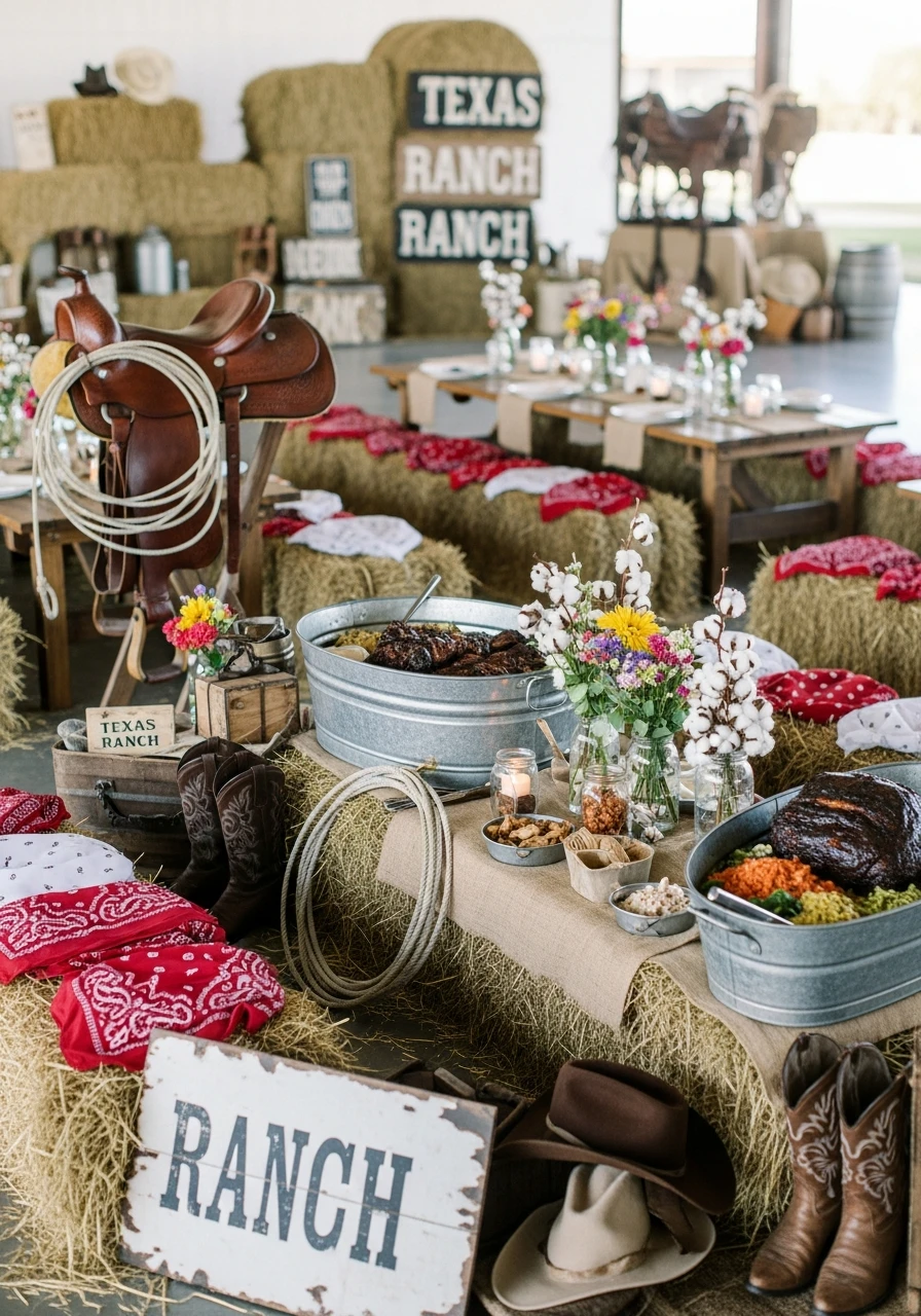 Texas Ranch BBQ Style - 50 Western Bridal Shower Ideas for a Perfect 'Last Rodeo' Party