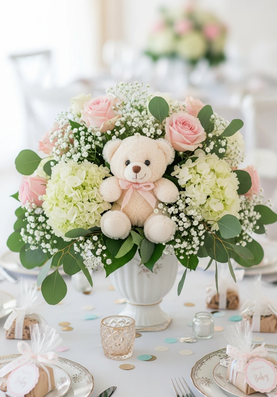 Bear Hug Centerpiece - 50 Best Baby Shower Centerpiece Ideas