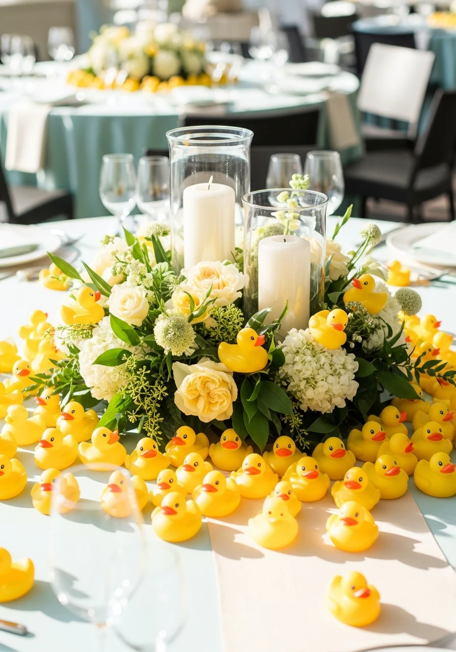 Playful Rubber Ducks - 50 Best Baby Shower Centerpiece Ideas
