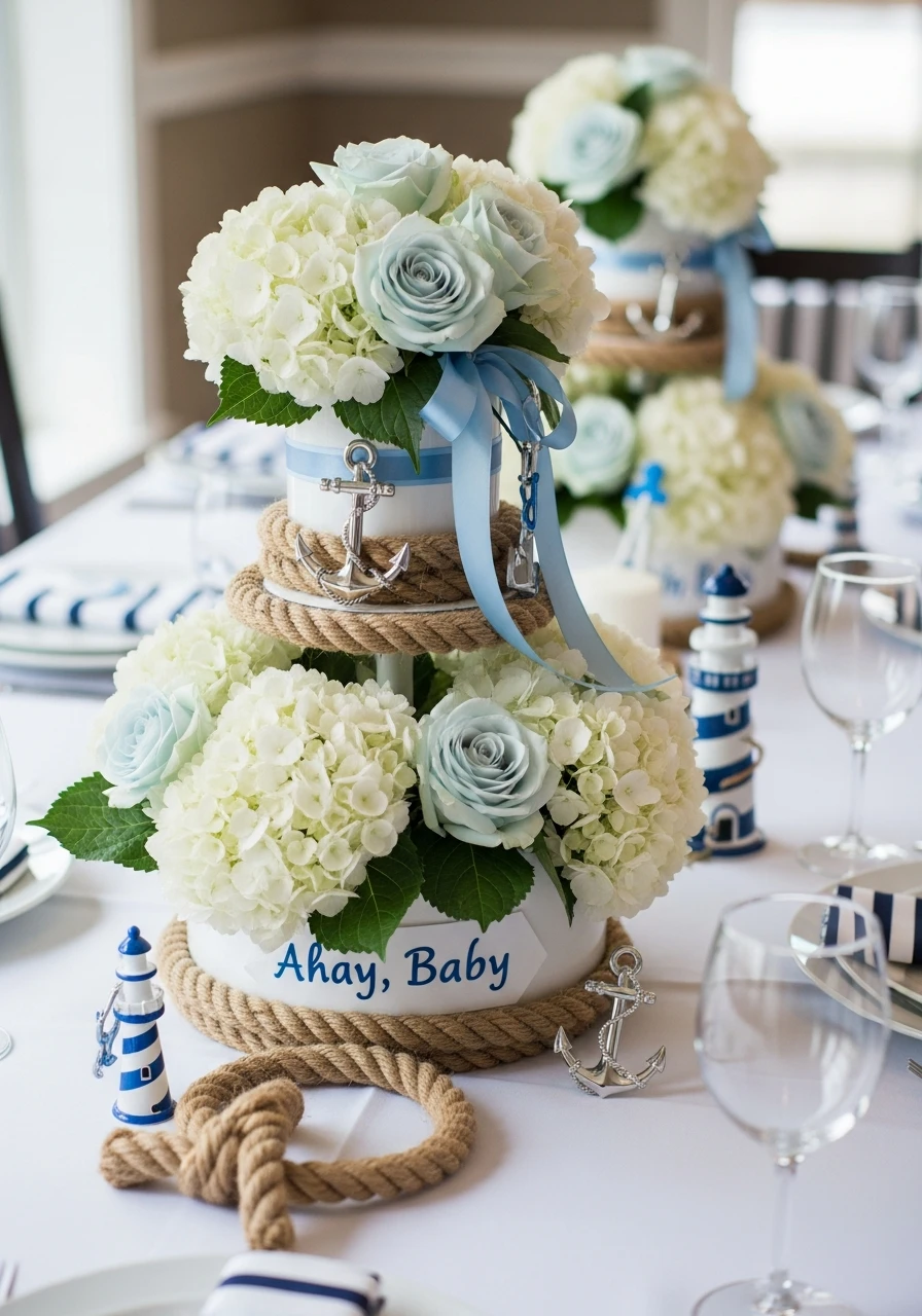 Ahoy, Baby Centerpiece - 50 Best Baby Shower Centerpiece Ideas