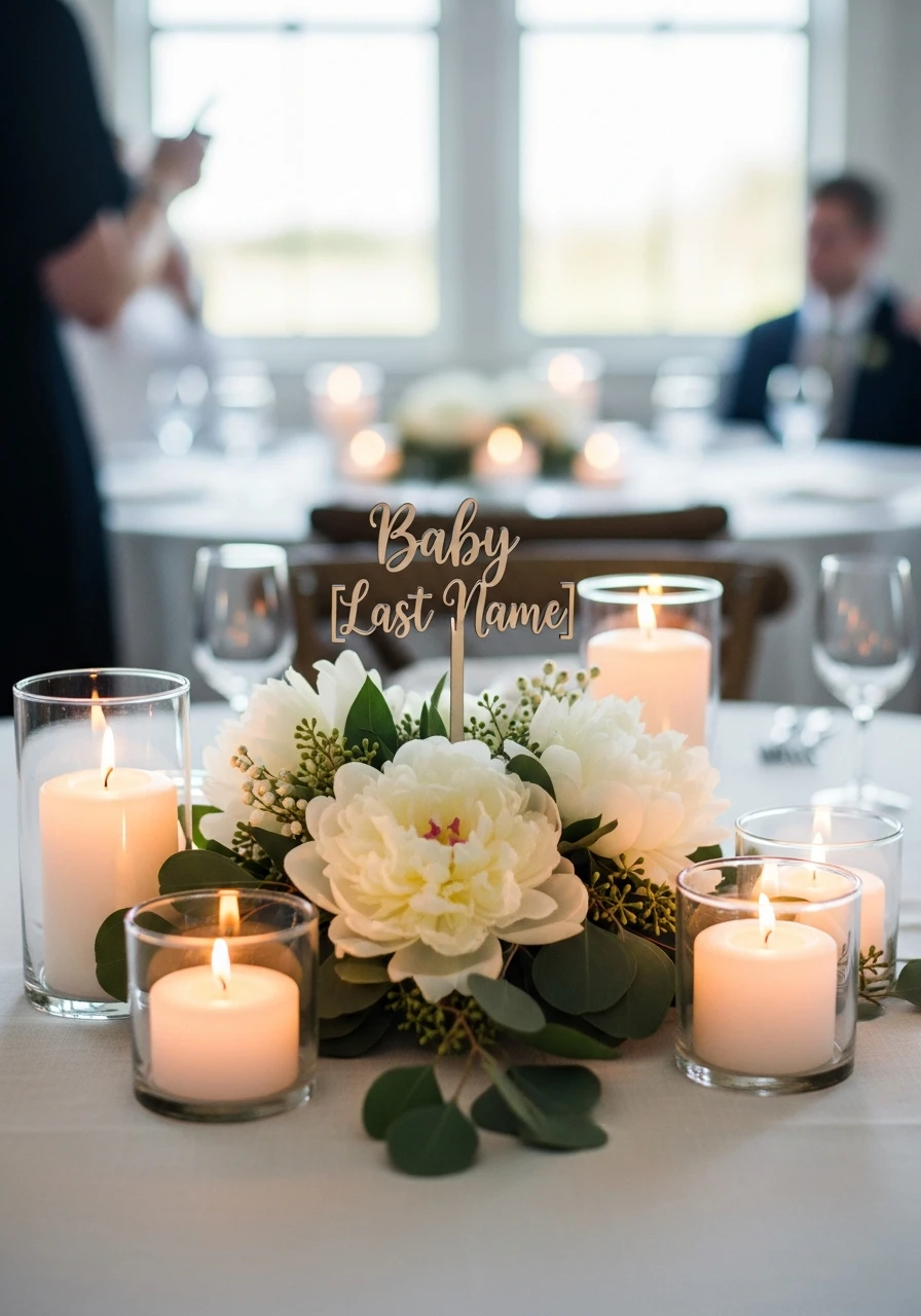 Personalized Name Sign - 50 Best Baby Shower Centerpiece Ideas