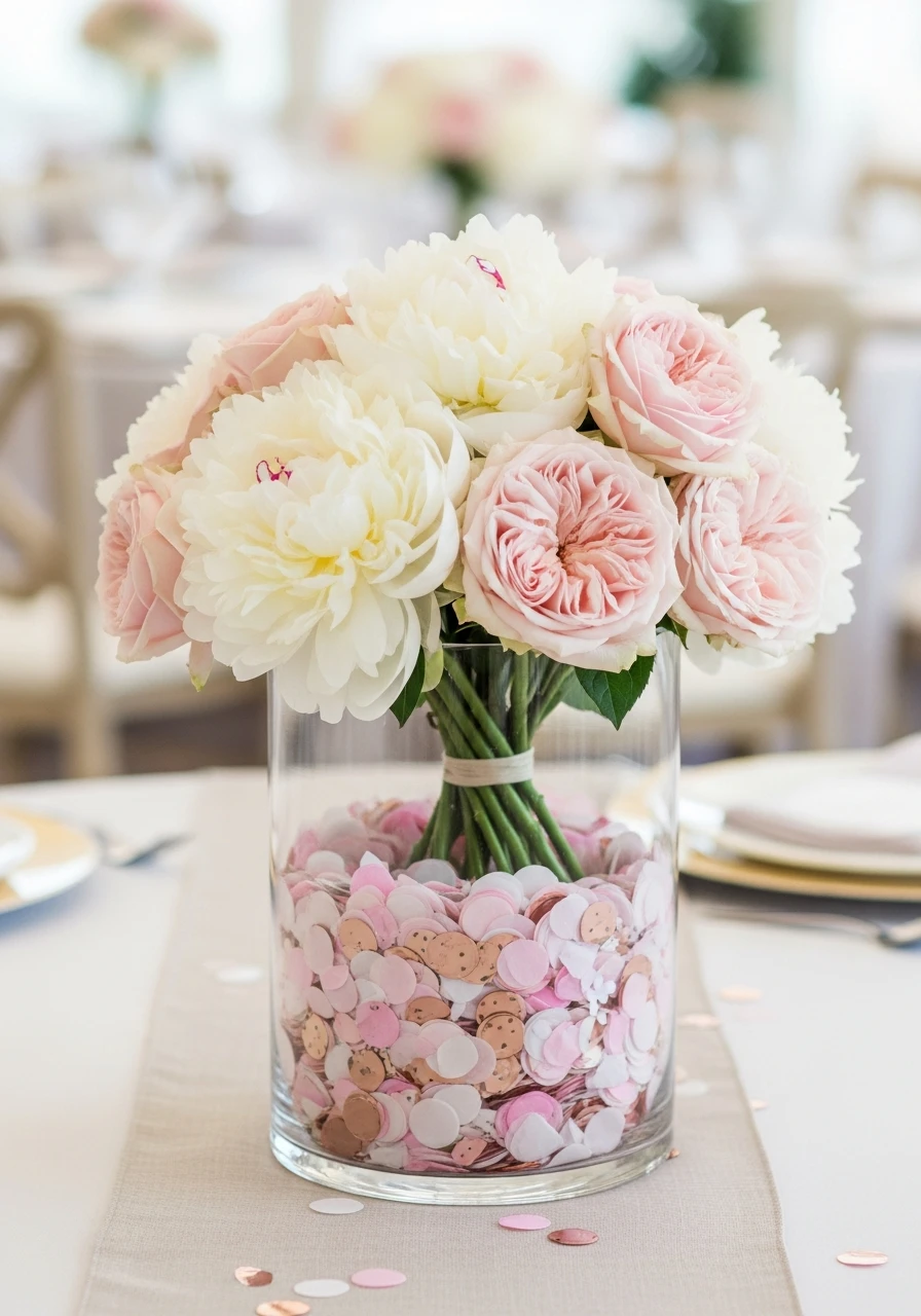 Hint of Color Confetti - 50 Best Baby Shower Centerpiece Ideas