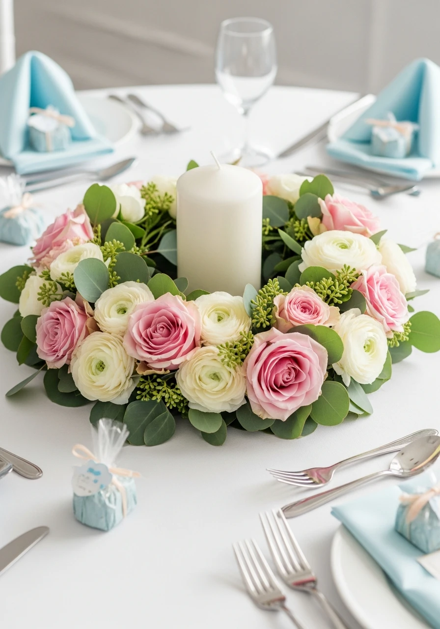 Seasonal Wreath Base - 50 Best Baby Shower Centerpiece Ideas