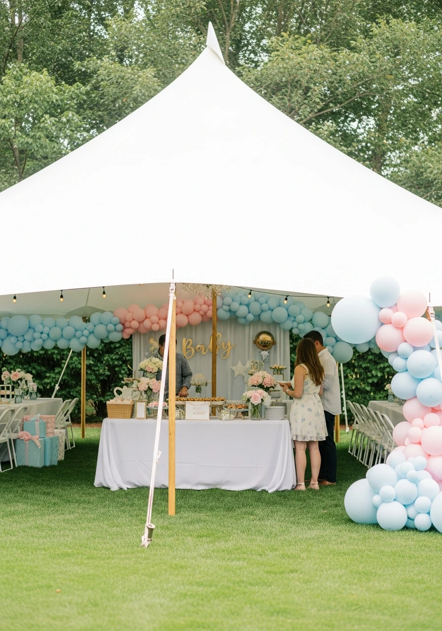 Shade Canopy for Comfort - 50 Best Backyard Baby Shower Ideas for Easy Hosting