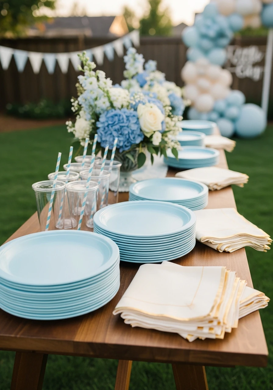 Match Plates to Theme - 50 Best Backyard Baby Shower Ideas for Easy Hosting