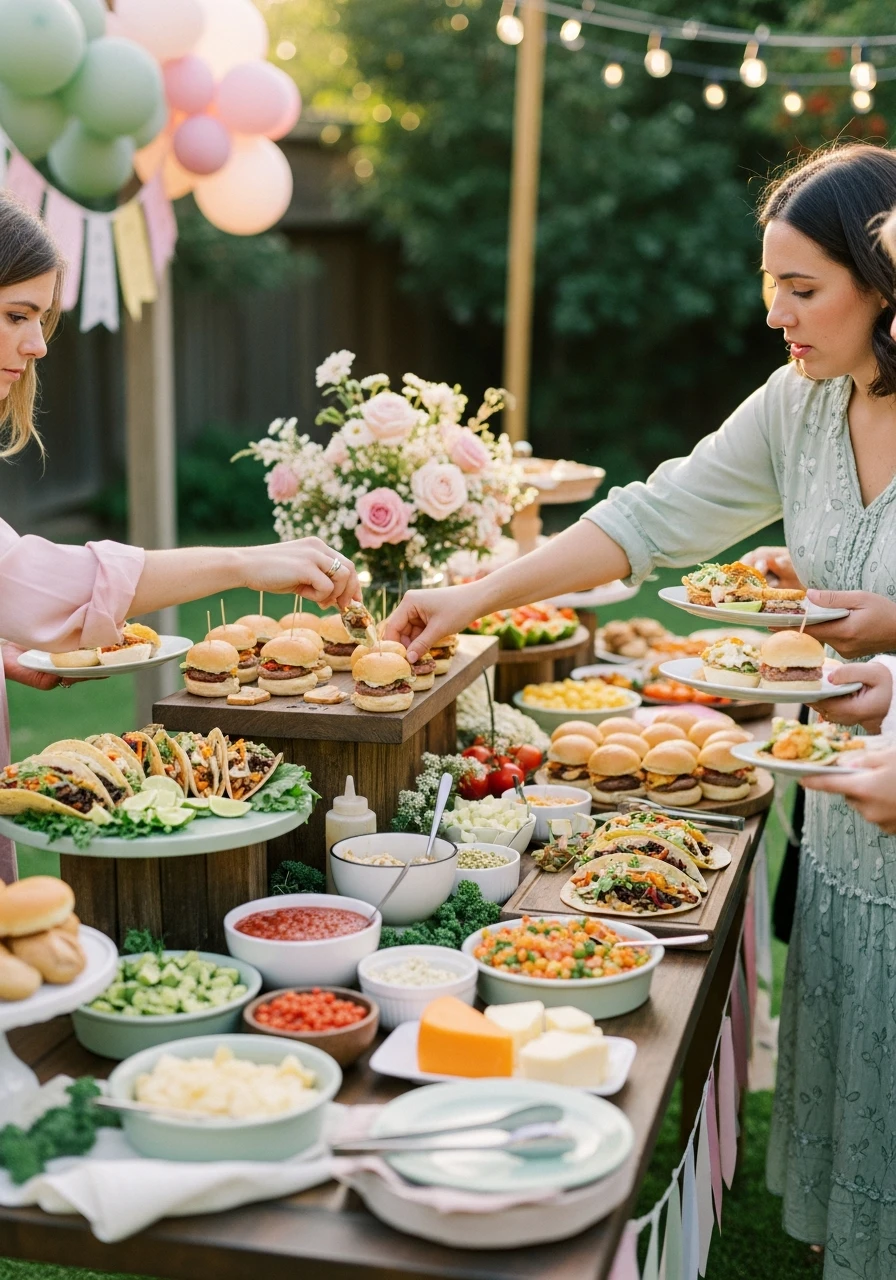 Build-Your-Own Food Bar - 50 Best Backyard Baby Shower Ideas for Easy Hosting