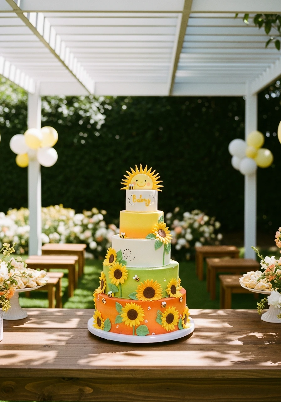 A Stunning Themed Cake - 50 Best Backyard Baby Shower Ideas for Easy Hosting