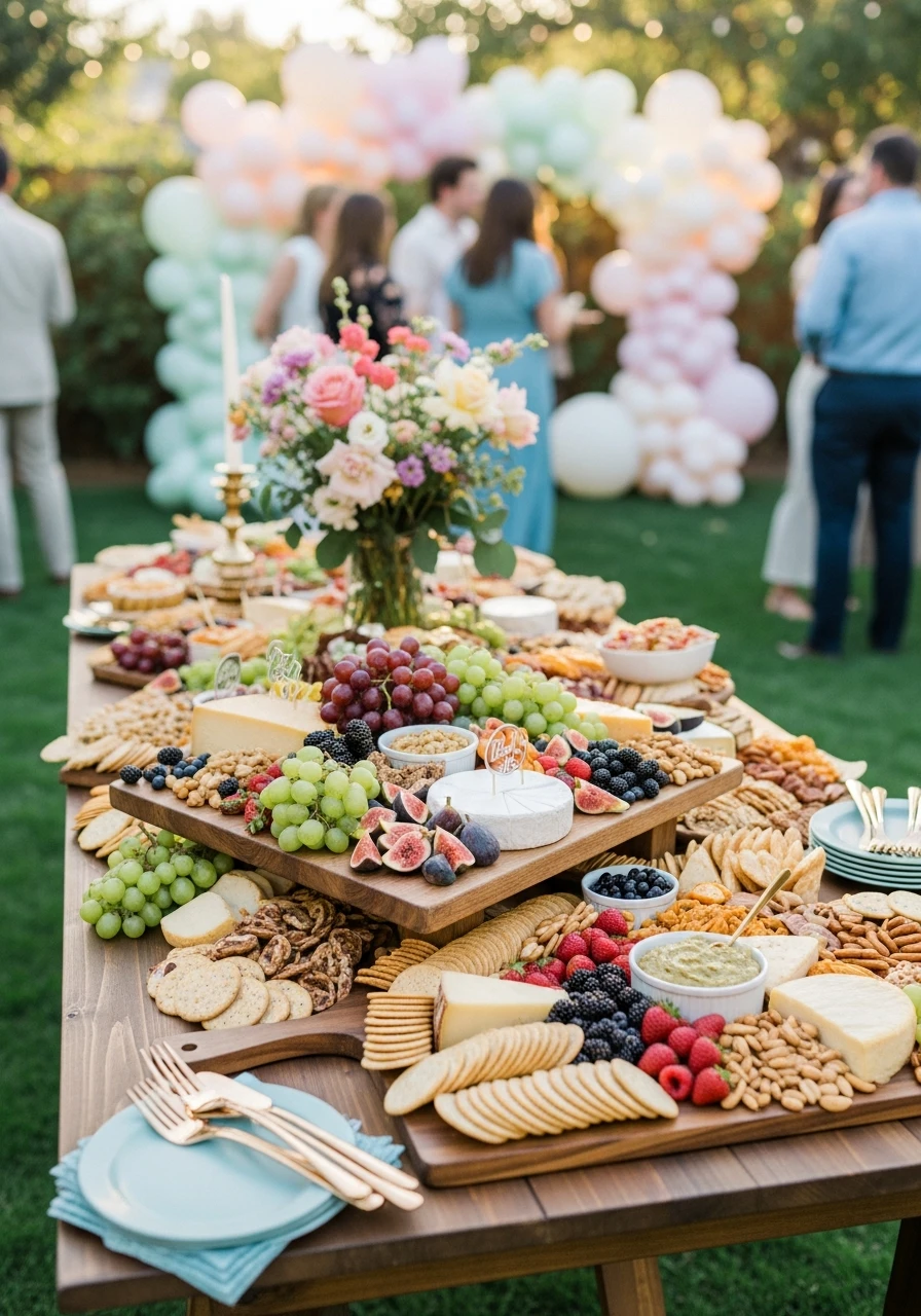 Casual Charcuterie Boards - 50 Best Backyard Baby Shower Ideas for Easy Hosting