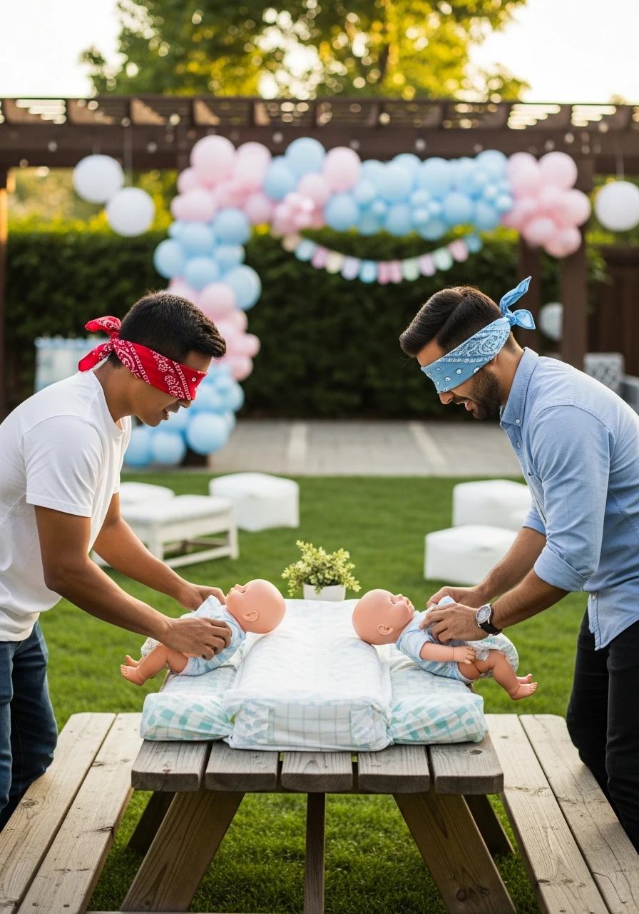Diaper Changing Race - 50 Best Backyard Baby Shower Ideas for Easy Hosting