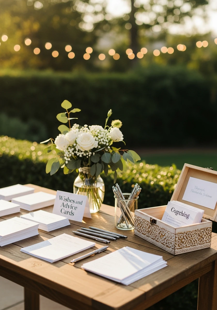 Wishes and Advice Cards - 50 Best Backyard Baby Shower Ideas for Easy Hosting