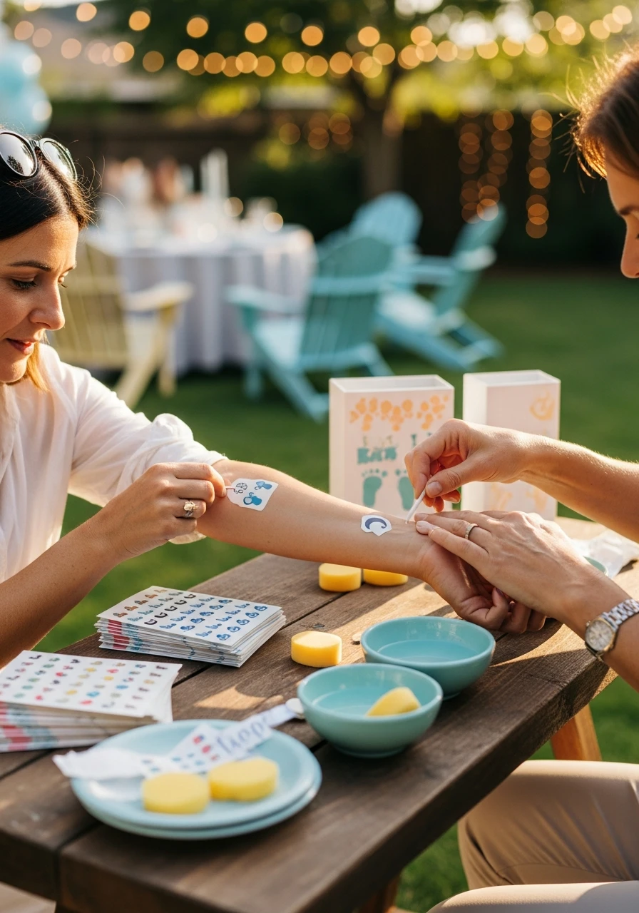 Temporary Tattoo Fun - 50 Best Backyard Baby Shower Ideas for Easy Hosting