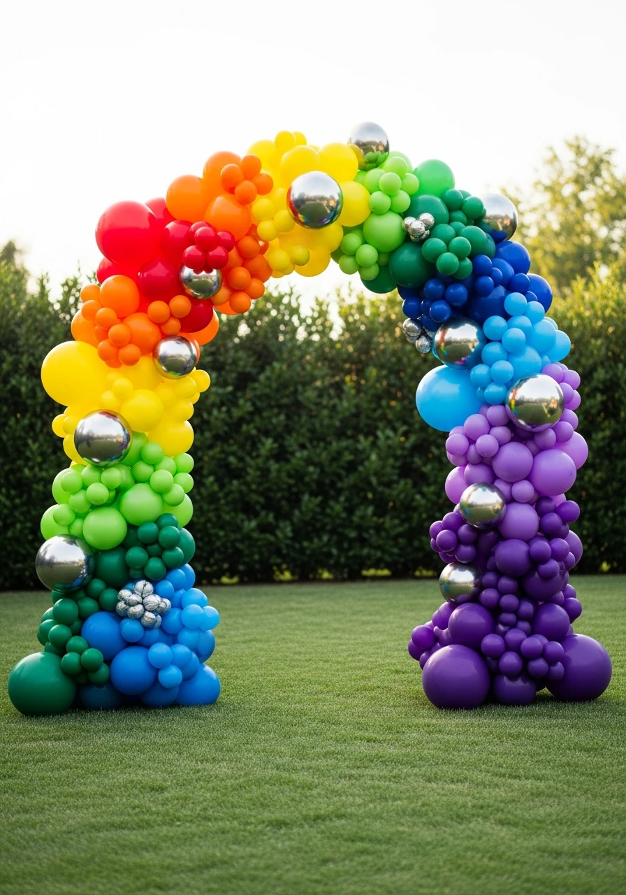 Bright Classic Rainbow Arch - 50 Best Balloon Arch Ideas for Your Party