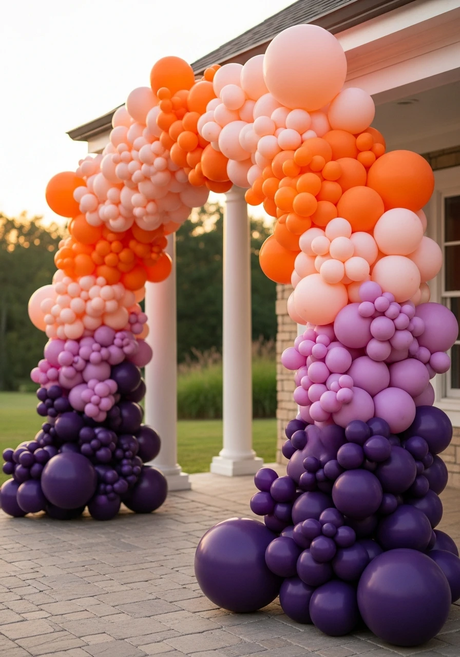 Sunset Color Blend Arch - 50 Best Balloon Arch Ideas for Your Party