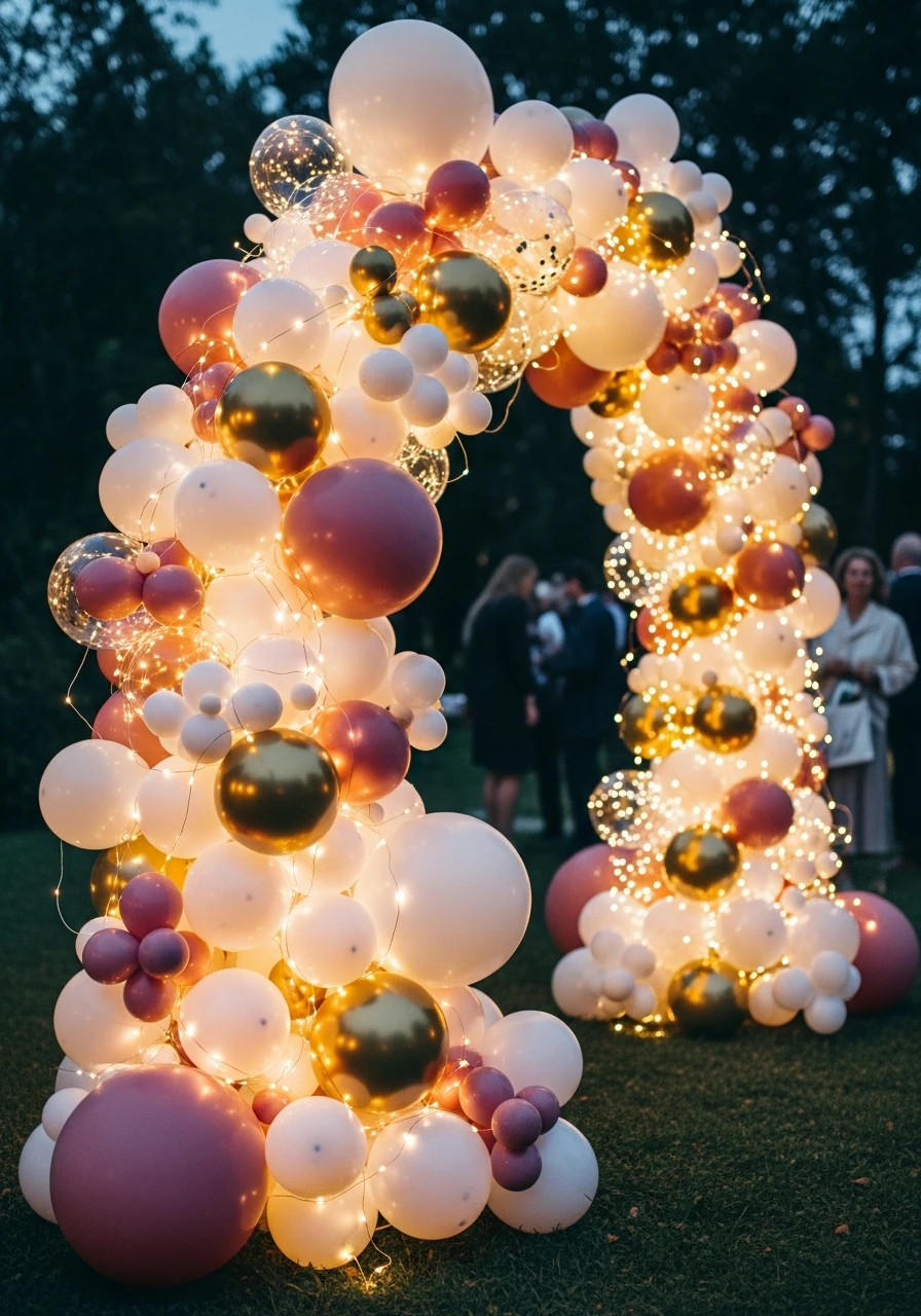 Glowing Arch with Lights - 50 Best Balloon Arch Ideas for Your Party