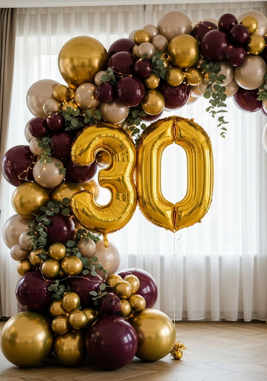 Arch with Giant Numbers - 50 Best Balloon Arch Ideas for Your Party