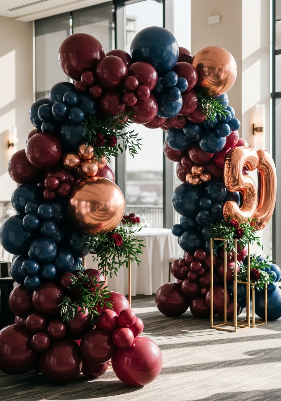Sophisticated Milestone Arch - 50 Best Balloon Arch Ideas for Your Party