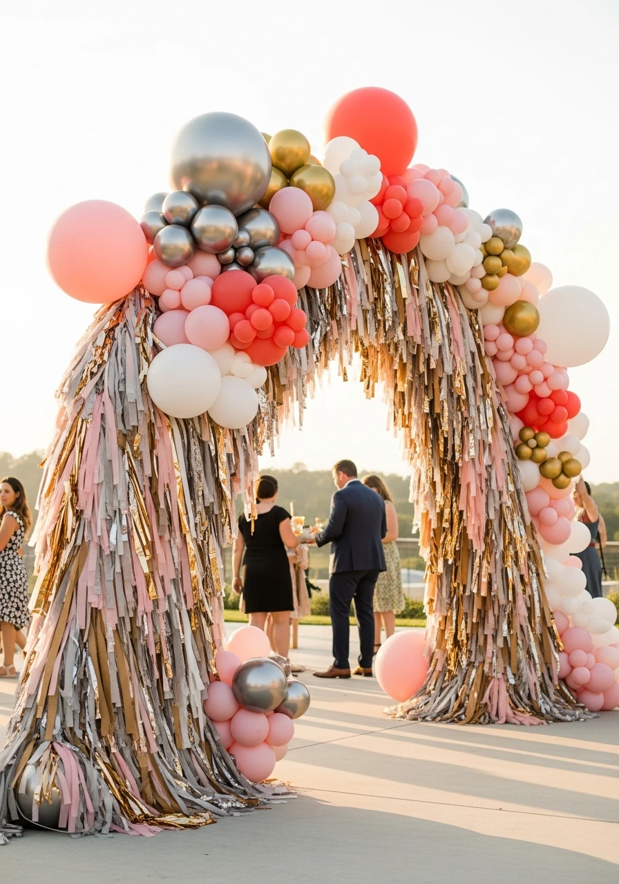 Streamer Fringe Arch - 50 Best Balloon Arch Ideas for Your Party