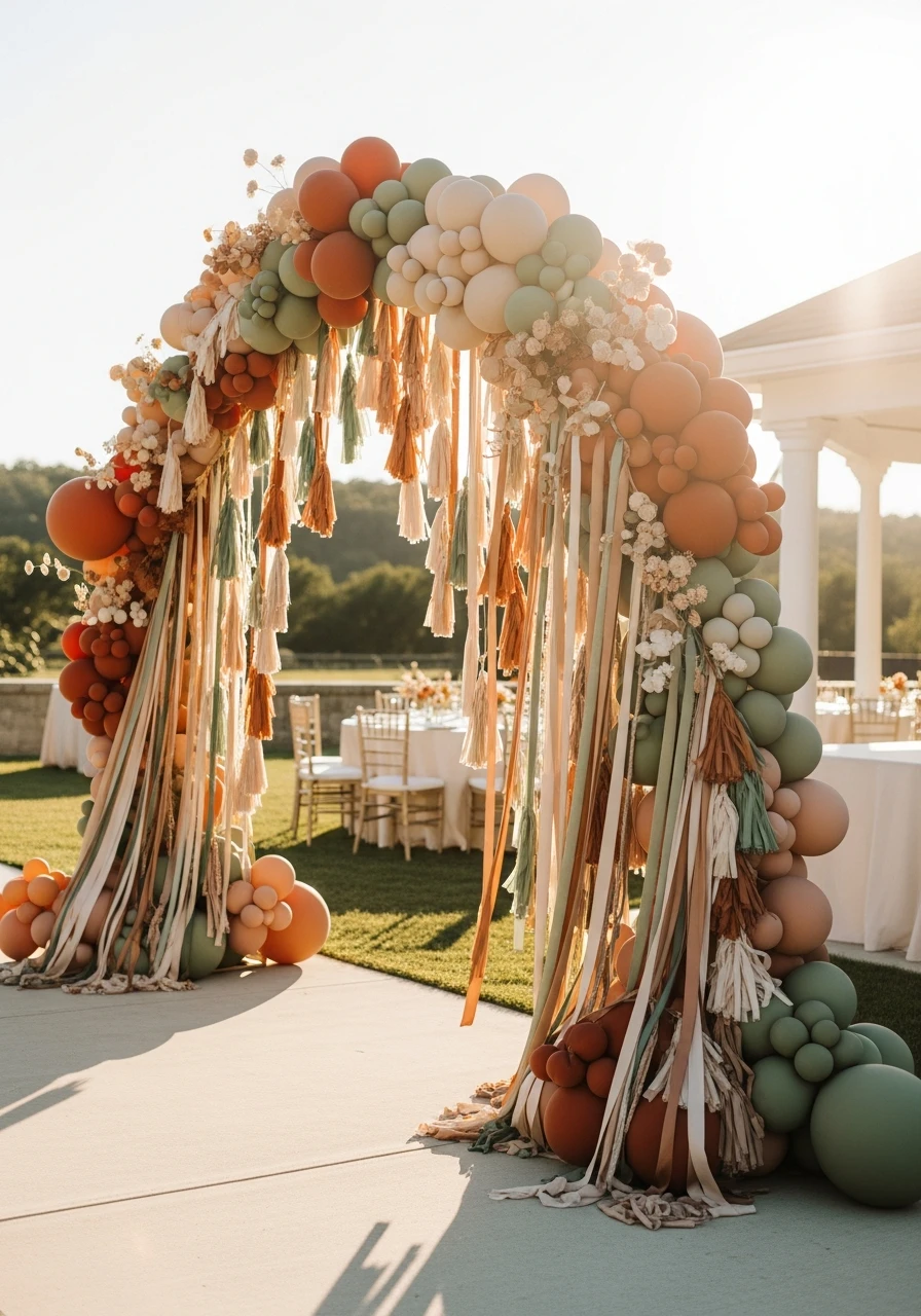 Tassels and Ribbons Arch - 50 Best Balloon Arch Ideas for Your Party