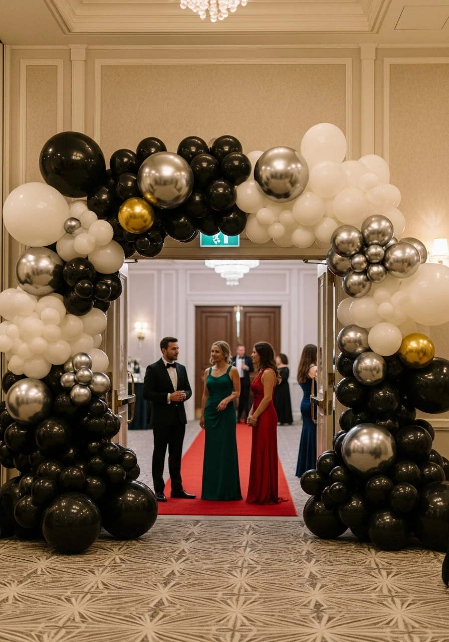 Formal Black Tie Arch - 50 Best Balloon Arch Ideas for Your Party