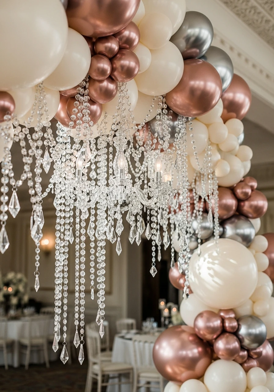 Arch with Crystal Accents - 50 Best Balloon Arch Ideas for Your Party