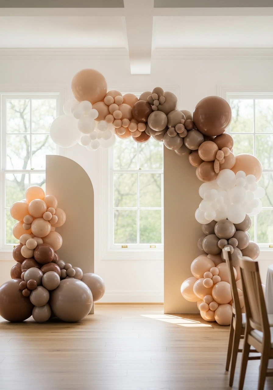 Minimalist Nude Tone Arch - 50 Best Balloon Arch Ideas for Your Party