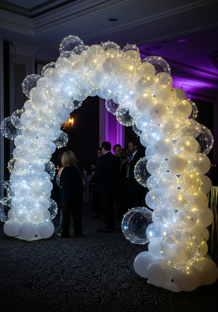 Internal LED Lit Arch - 50 Best Balloon Arch Ideas for Your Party