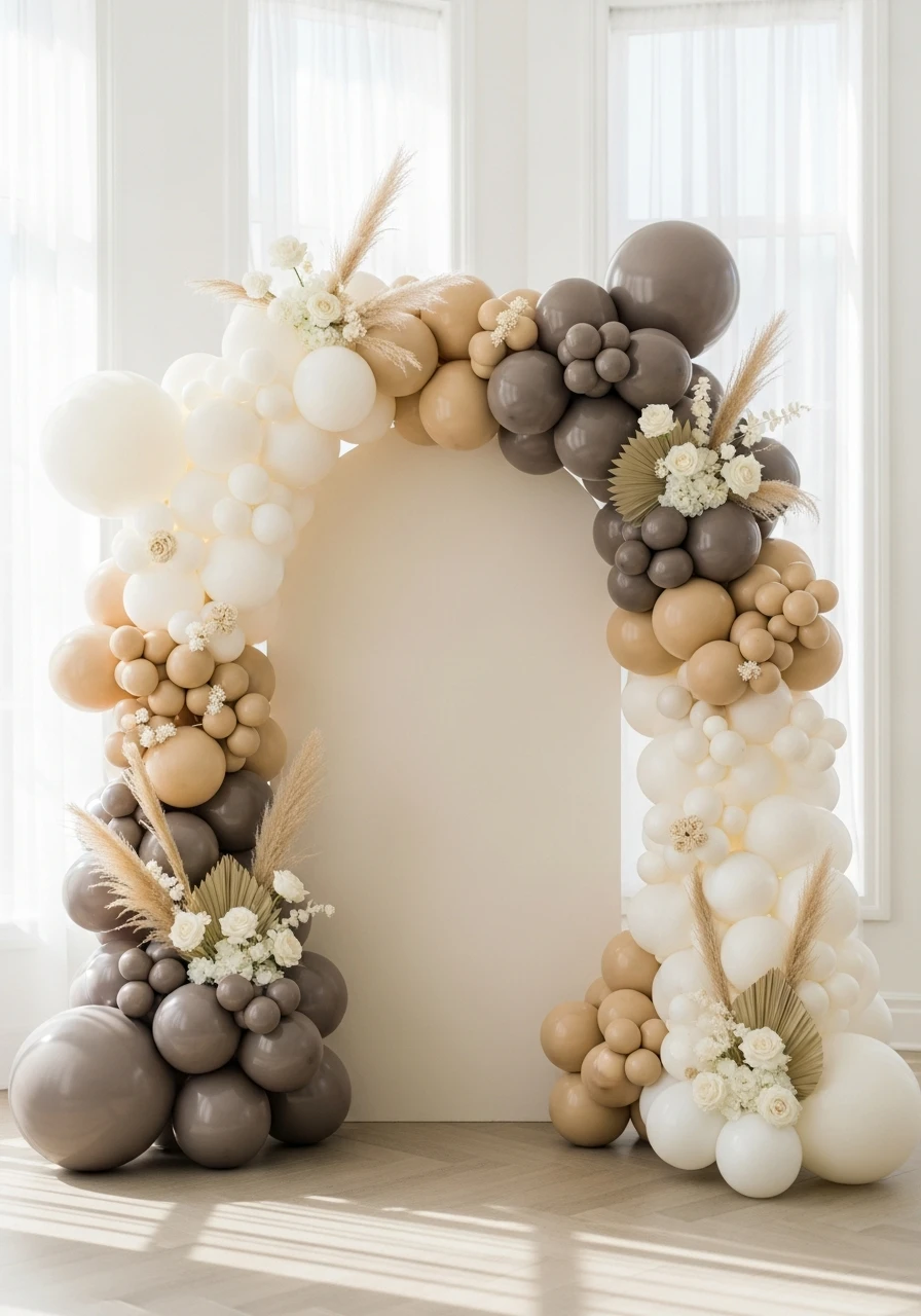 Elegant Ivory and Neutral Arch - 50 Best Balloon Arch Ideas for Your Party
