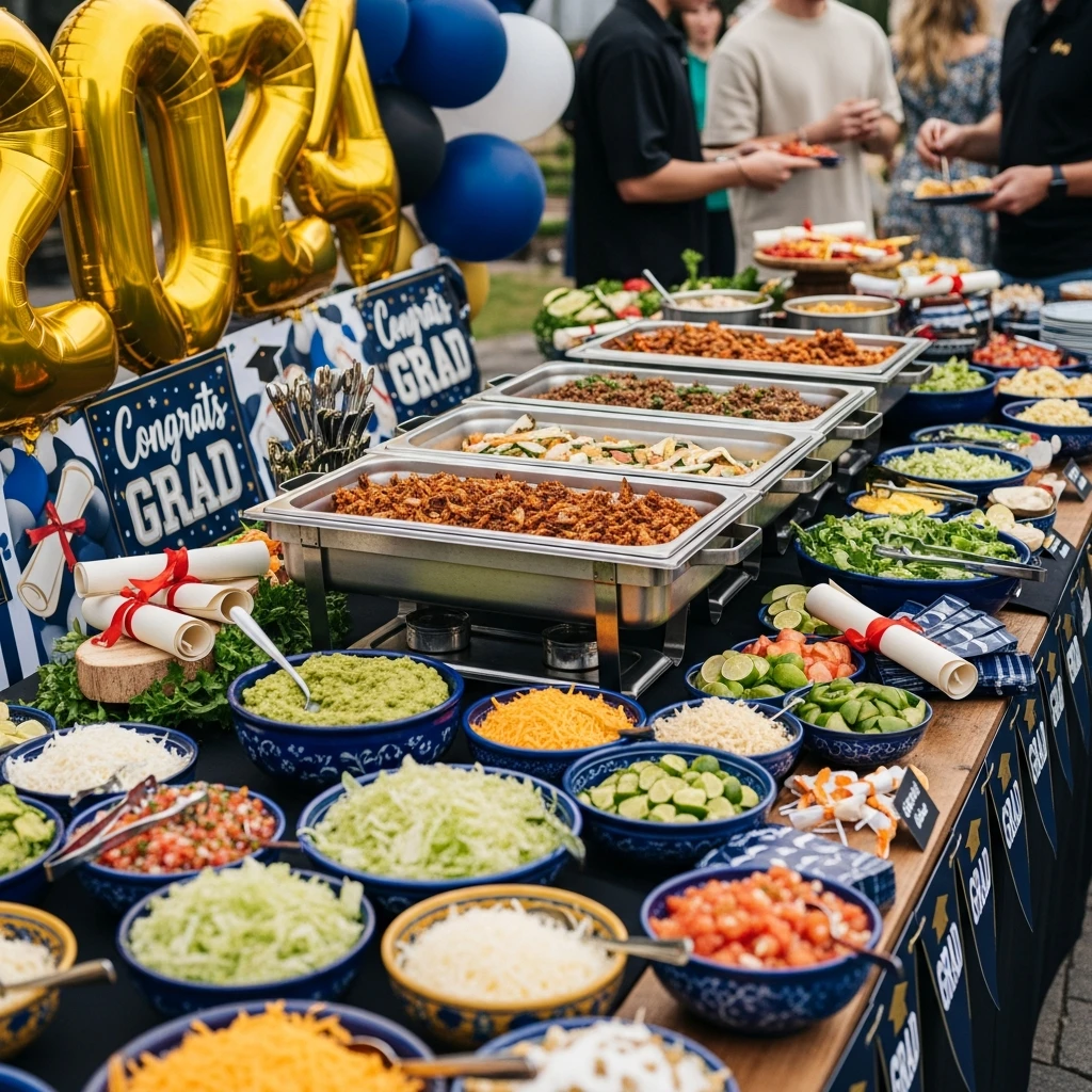 Easy Taco Bar Station - 50 Boys Graduation Party Ideas That Are Fun and Easy