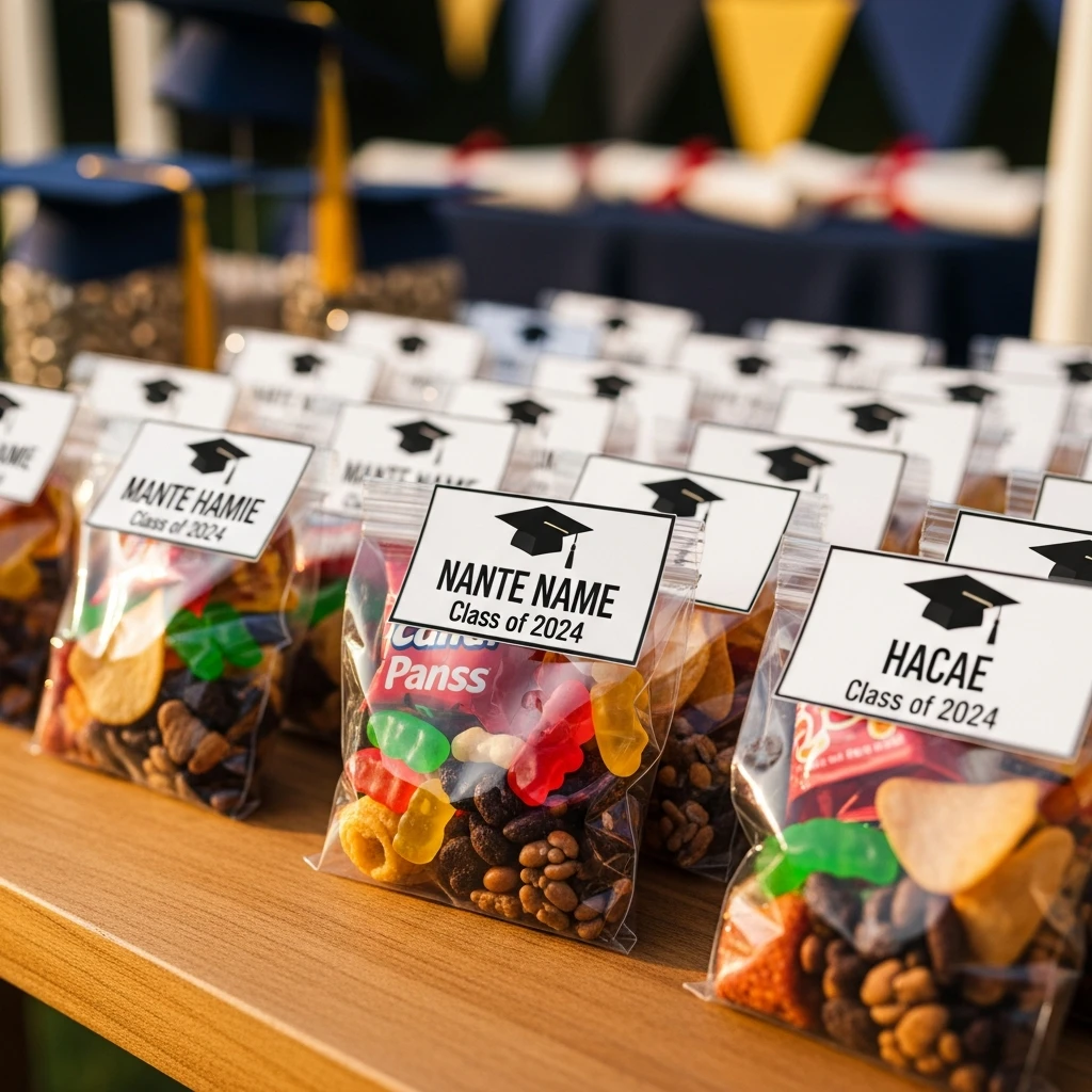 Custom Snack Packs - 50 Boys Graduation Party Ideas That Are Fun and Easy