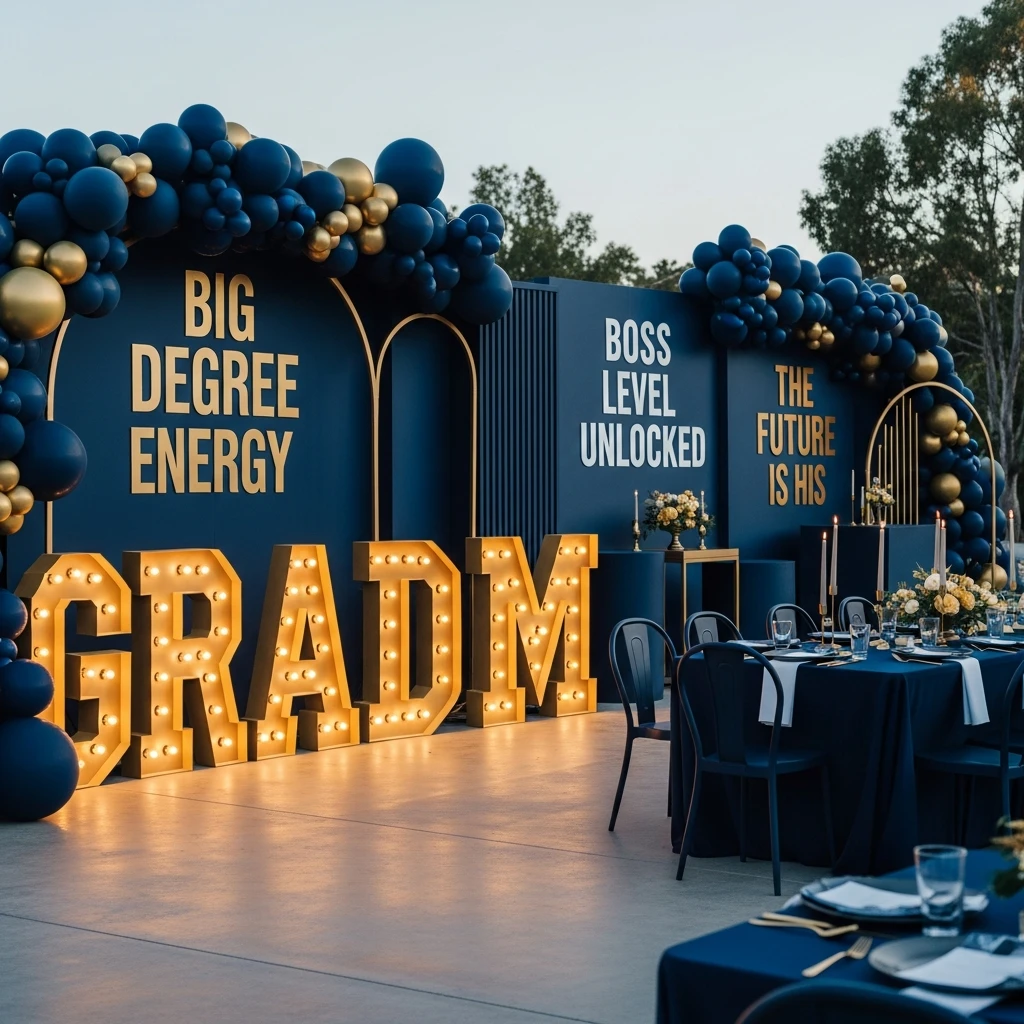 Big Degree Energy Theme - 50 Boys Graduation Party Ideas That Are Fun and Easy
