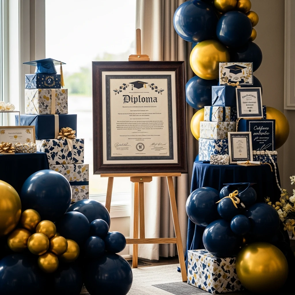 Diploma Style Poster - 50 Boys Graduation Party Ideas That Are Fun and Easy