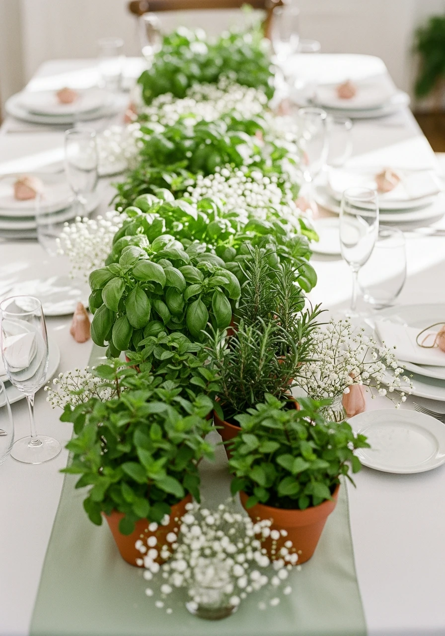 Practical Mini Herb Pots - 50 Best Bridal Shower Centerpiece Ideas for Every Celebration