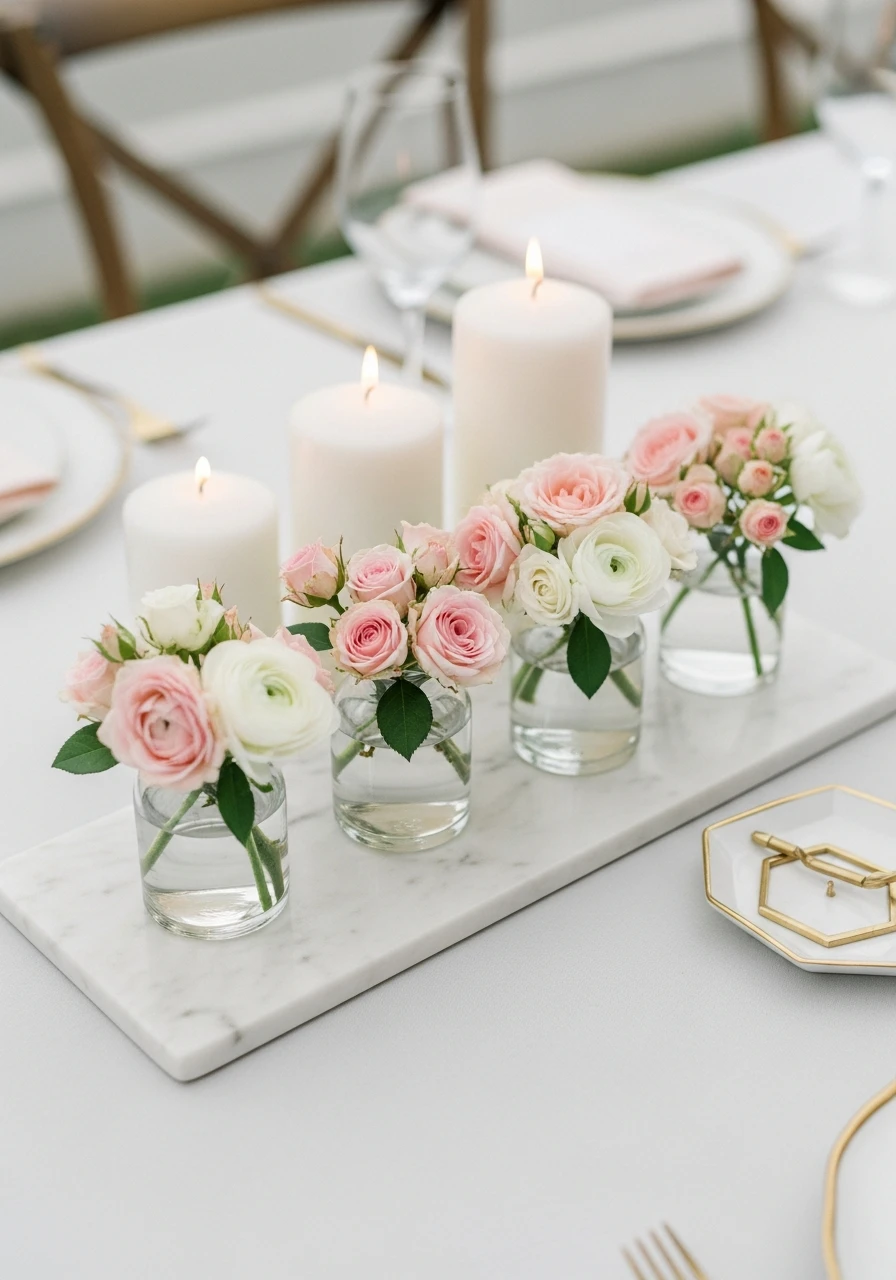 Modern Marble Tray Display - 50 Best Bridal Shower Centerpiece Ideas for Every Celebration