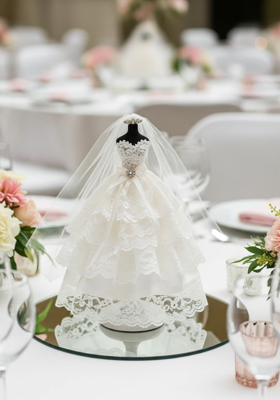 Mini Bridal Dress Figurine - 50 Best Bridal Shower Centerpiece Ideas for Every Celebration