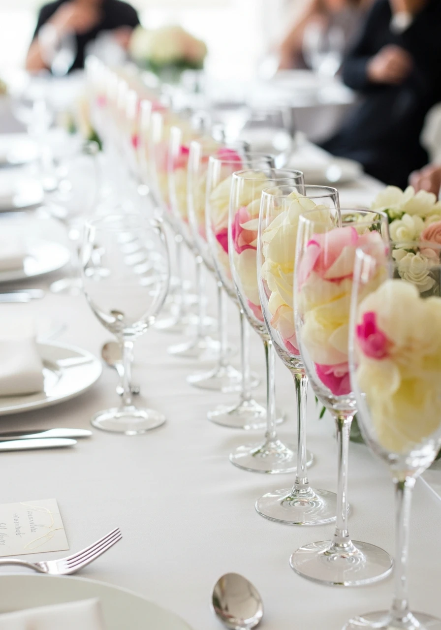 Flute Petal Centerpiece - 50 Best Bridal Shower Centerpiece Ideas for Every Celebration