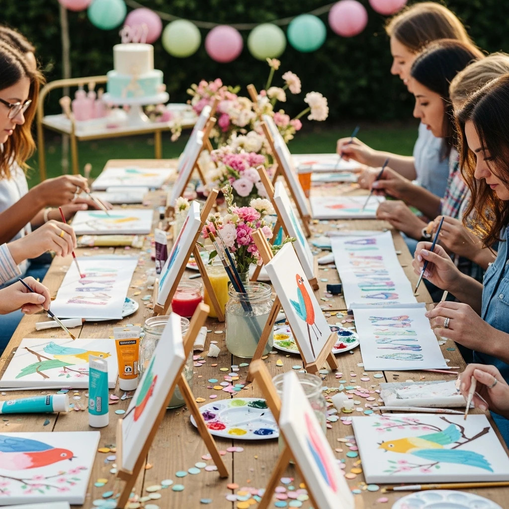Spring Art Canvas Party - 50 Best Spring Birthday Party Ideas for Adults and Kids