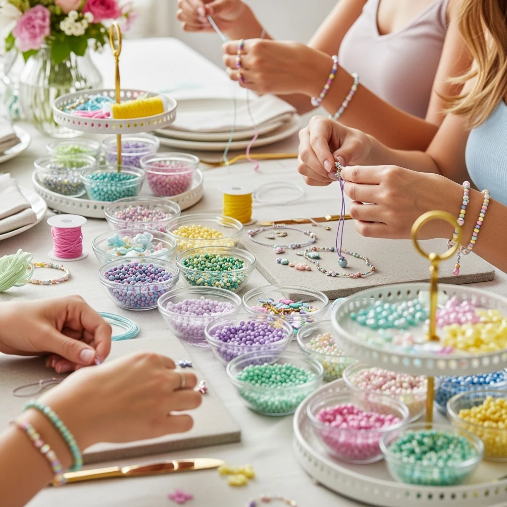 Jewelry Making Station - 50 Best Spring Birthday Party Ideas for Adults and Kids