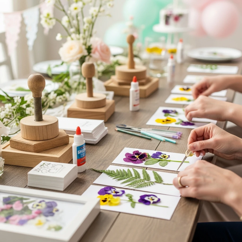 Flower Pressing Craft - 50 Best Spring Birthday Party Ideas for Adults and Kids