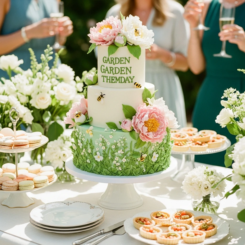 Garden-Themed Statement Cake - 50 Best Spring Birthday Party Ideas for Adults and Kids