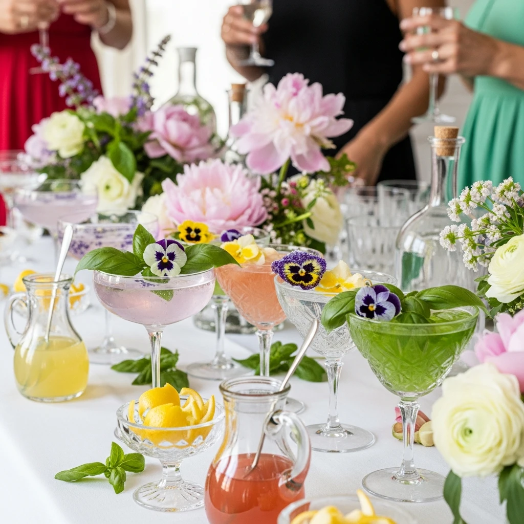 Floral Mocktail Mixer - 50 Best Spring Birthday Party Ideas for Adults and Kids
