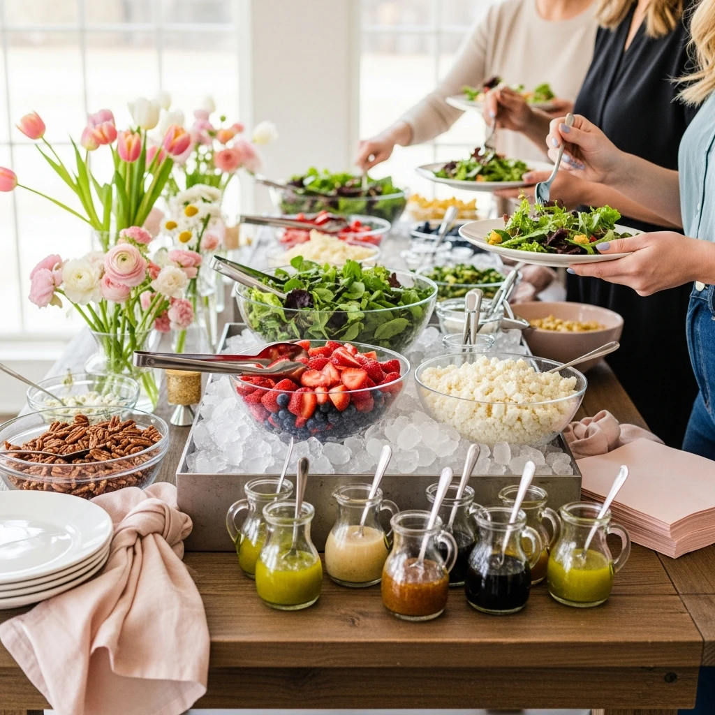 Fresh Spring Salad Bar - 50 Best Spring Birthday Party Ideas for Adults and Kids